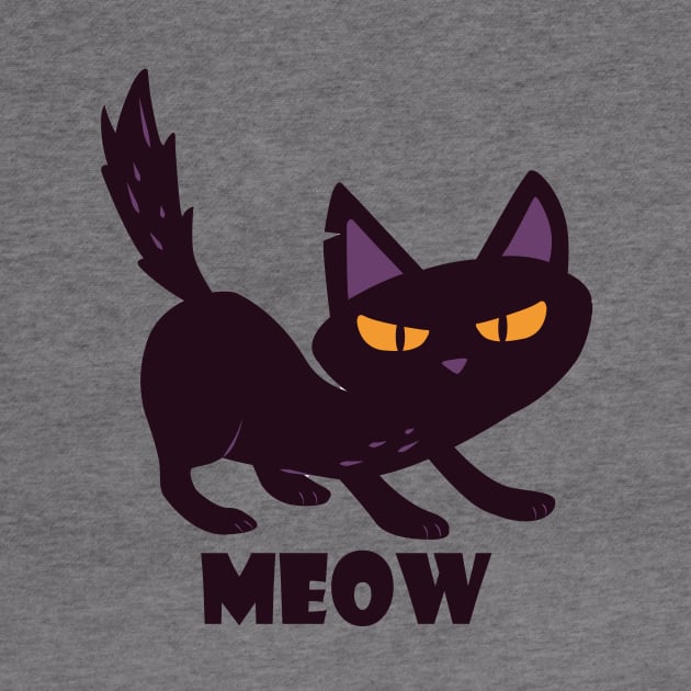 Cat with "MEOW" phrase Cool Tee design by Tommi_Brad